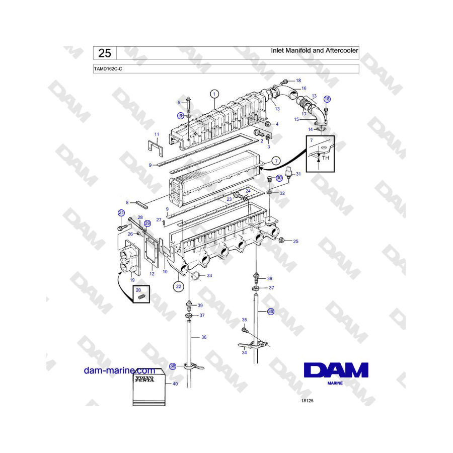 Volvo Penta TAMD162C-C - Inlet Manifold and Aftercooler 