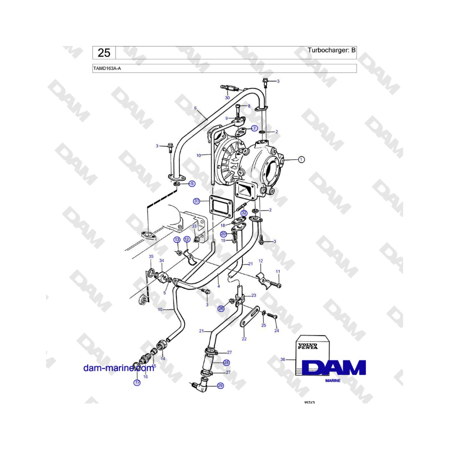 Volvo Penta TAMD163A-A - Turbocharger: B 