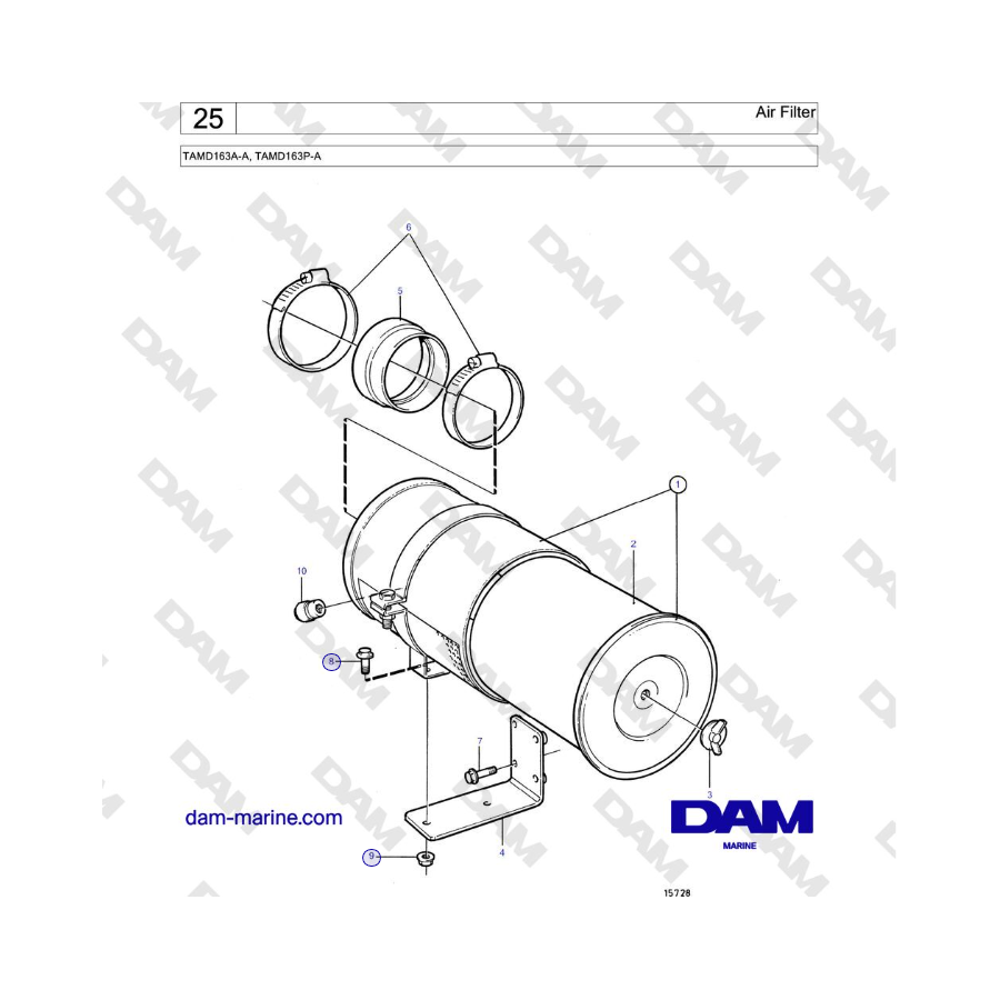 Volvo Penta TAMD163A-A, TAMD163P-A - Air Filter 