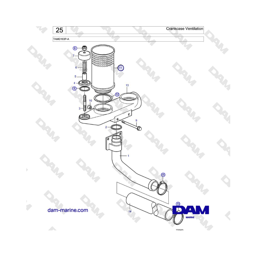 Volvo Penta TAMD163P-A - Crankcase Ventilation 