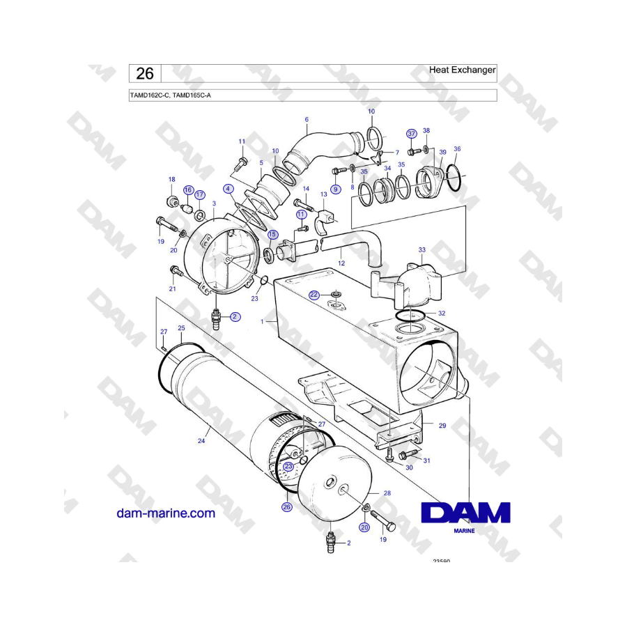 Volvo Penta TAMD162C-C, TAMD165C-A - Heat Exchanger