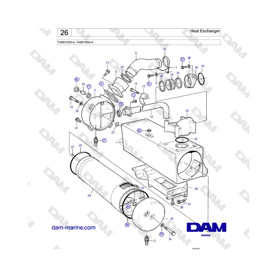 Volvo Penta TAMD163A-A, TAMD165A-A - Heat Exchanger