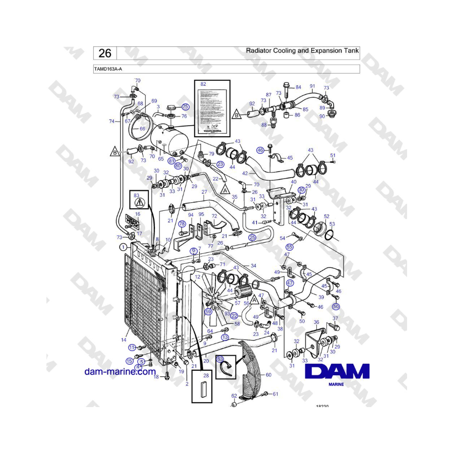 Volvo Penta TAMD163A-A - Radiator Cooling and Expansion Tank 