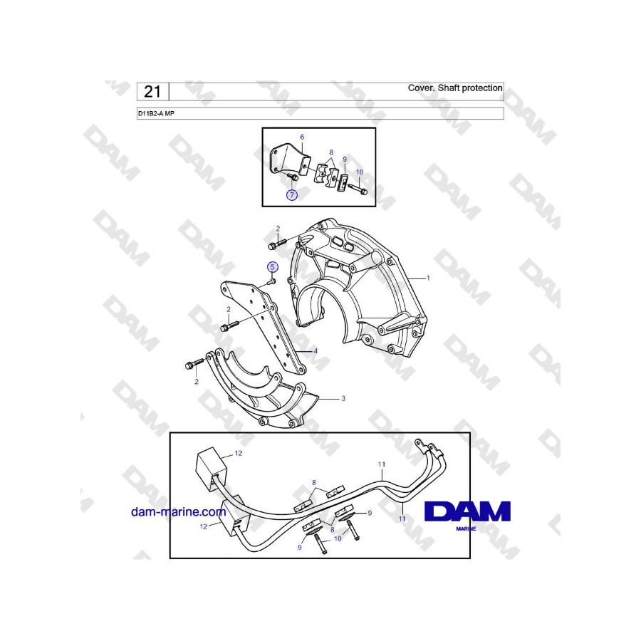 Volvo Penta D11B2-A MP - Cover. Shaft protection