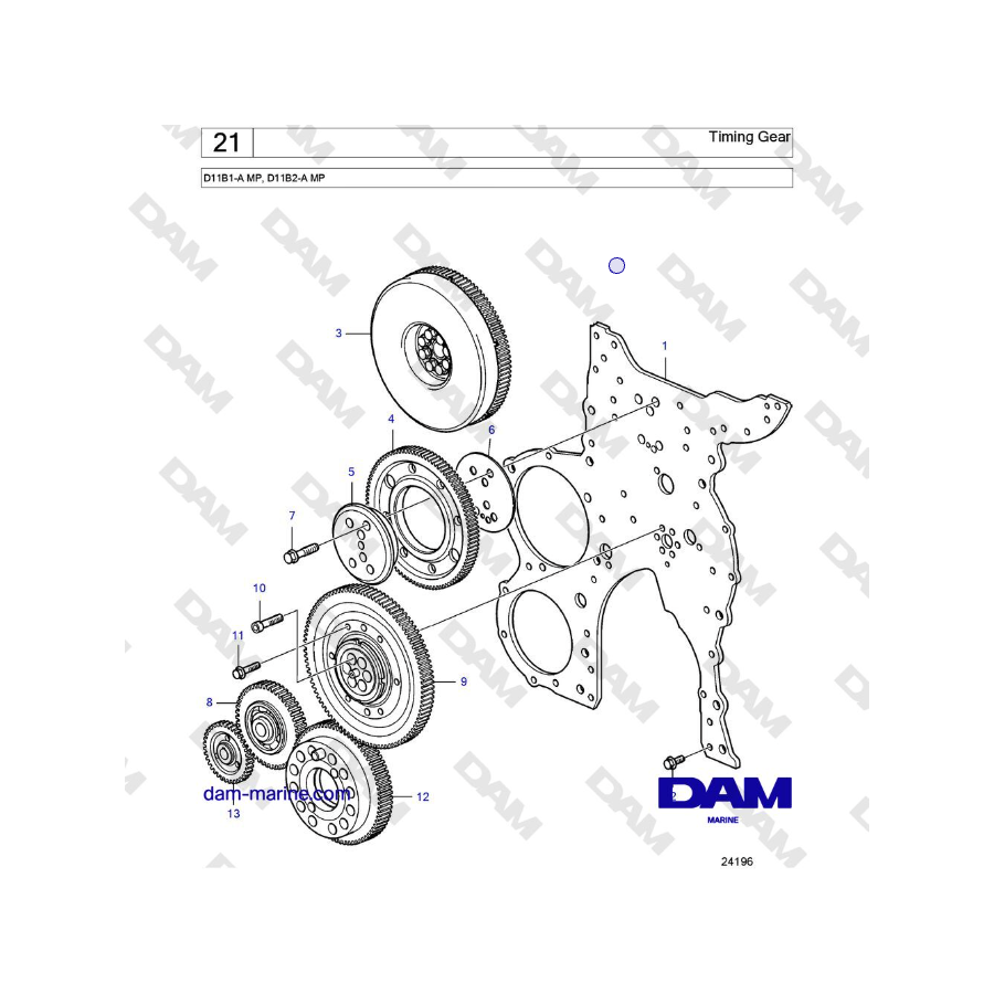 Volvo Penta D11B1-A MP, D11B2-A MP - Timing Gear