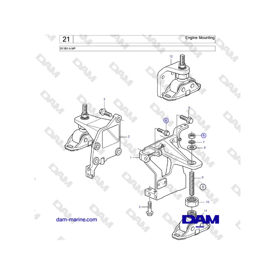 Volvo Penta D11B1-A MP - Engine Mounting