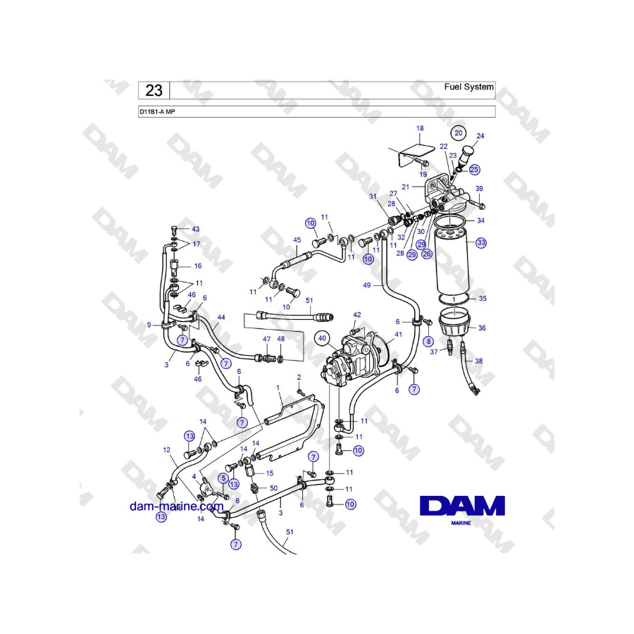 Volvo Penta D11B1-A MP - Fuel System