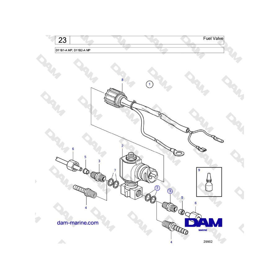 Volvo Penta D11B1-A MP, D11B2-A MP - Fuel Valve