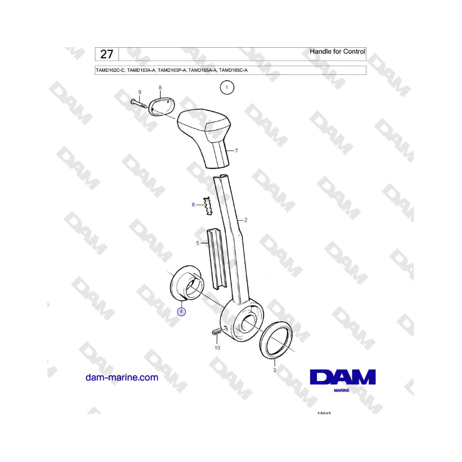 Volvo Penta TAMD162C-C, TAMD163A-A, TAMD163P-A, TAMD165A-A, TAMD165C-A - Handle for Control