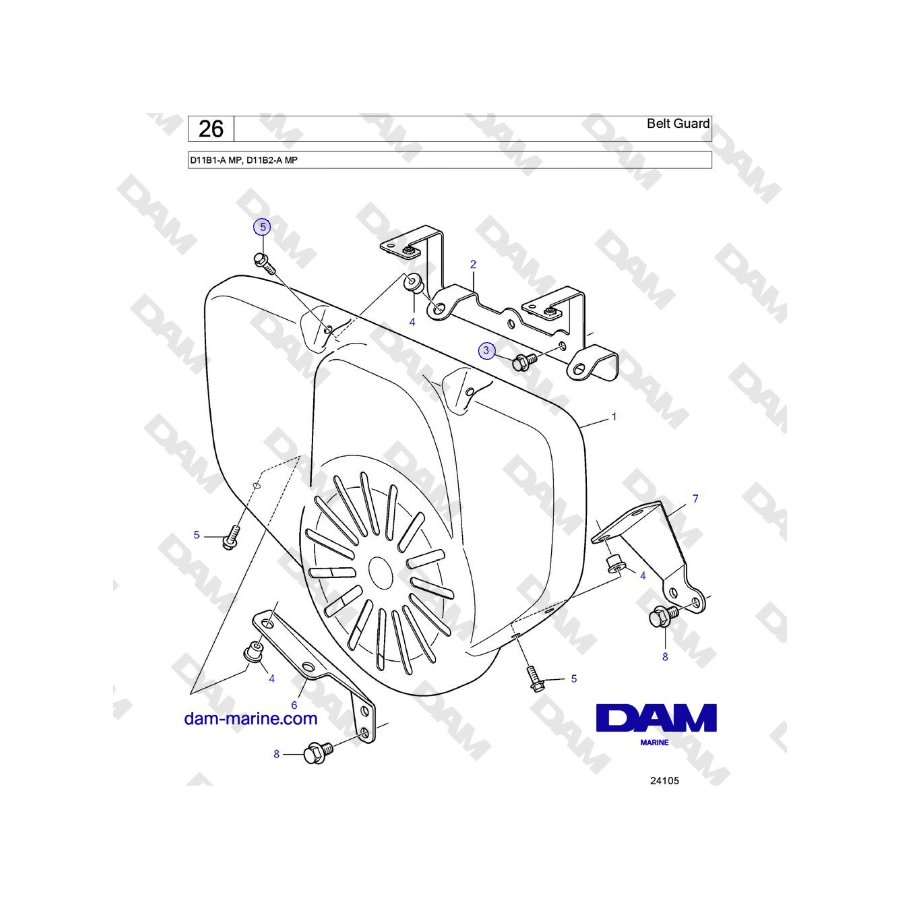 Volvo Penta D11B1-A MP, D11B2-A MP - Belt Guard