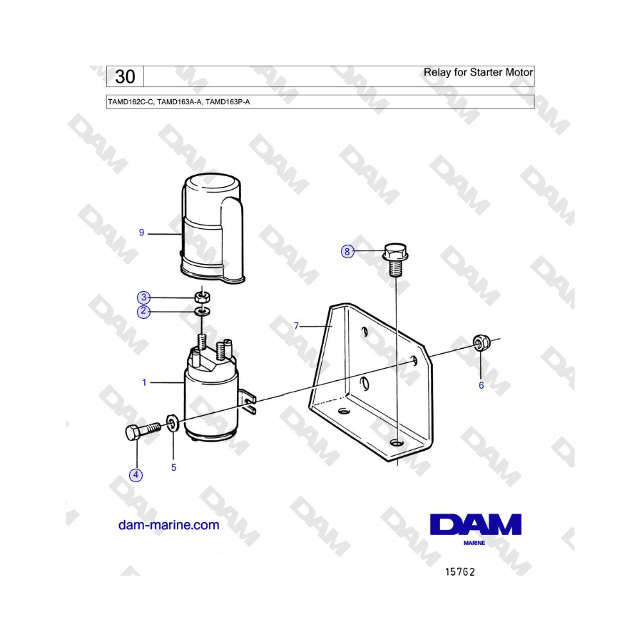 Volvo Penta TAMD162C-C, TAMD163A-A, TAMD163P-A - Relay for Starter Motor