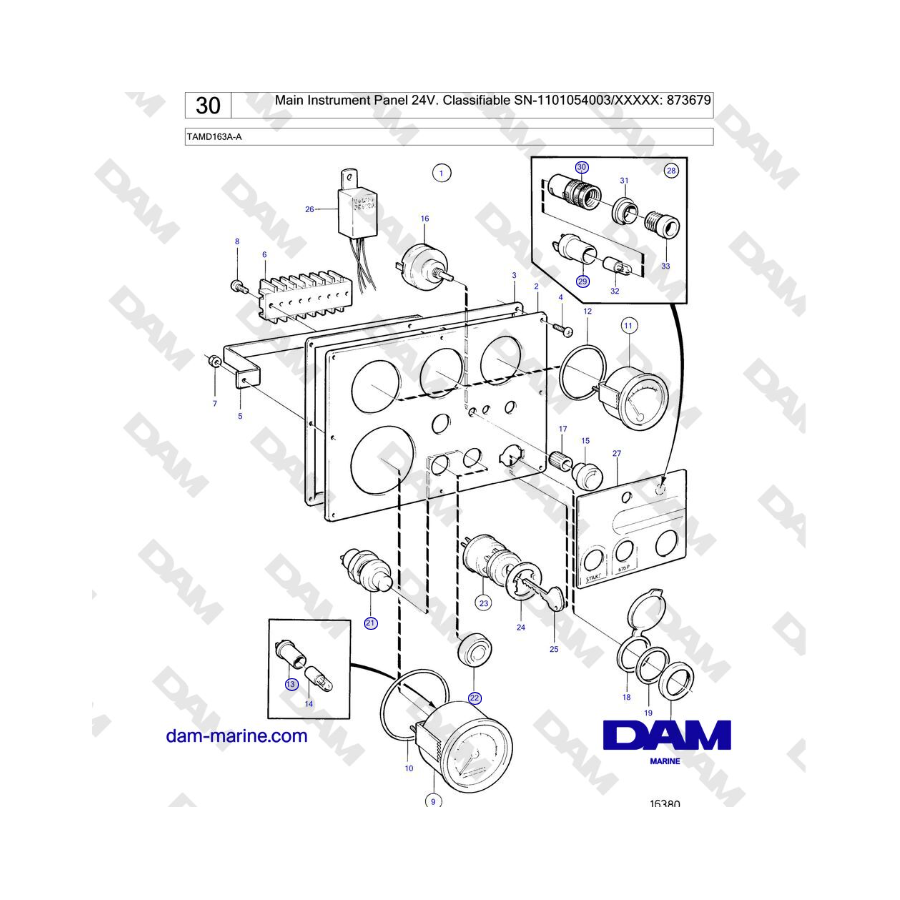 Volvo Penta TAMD163A-A - Main Instrument Panel 24V