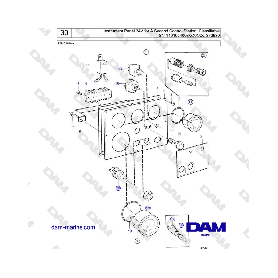 Volvo Penta TAMD163A-A - Instrument Panel 24V for A Second Control Station