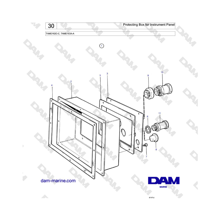 Volvo Penta TAMD162C-C, TAMD163A-A - Protecting Box for Instrument Panel