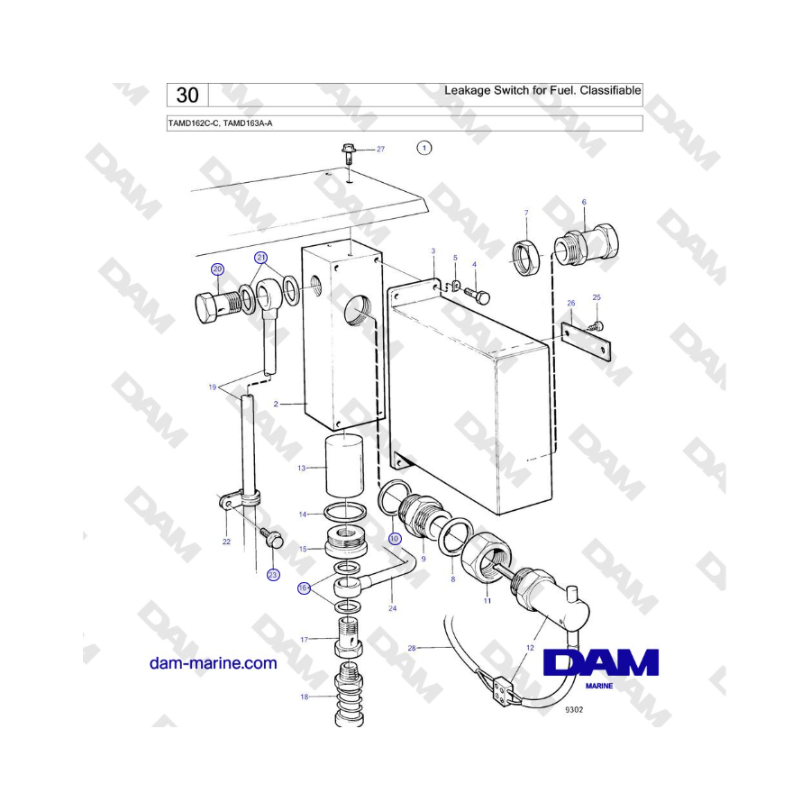 Volvo Penta TAMD162C-C, TAMD163A-A - Leakage Switch for Fuel. Classifiable