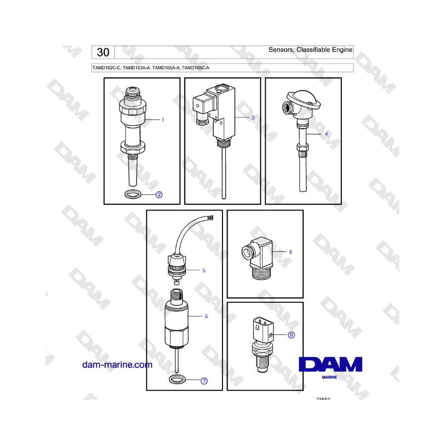 Volvo Penta TAMD162C-C, TAMD163A-A, TAMD165A-A, TAMD165C-A - Sensors, Classifiable Engine 