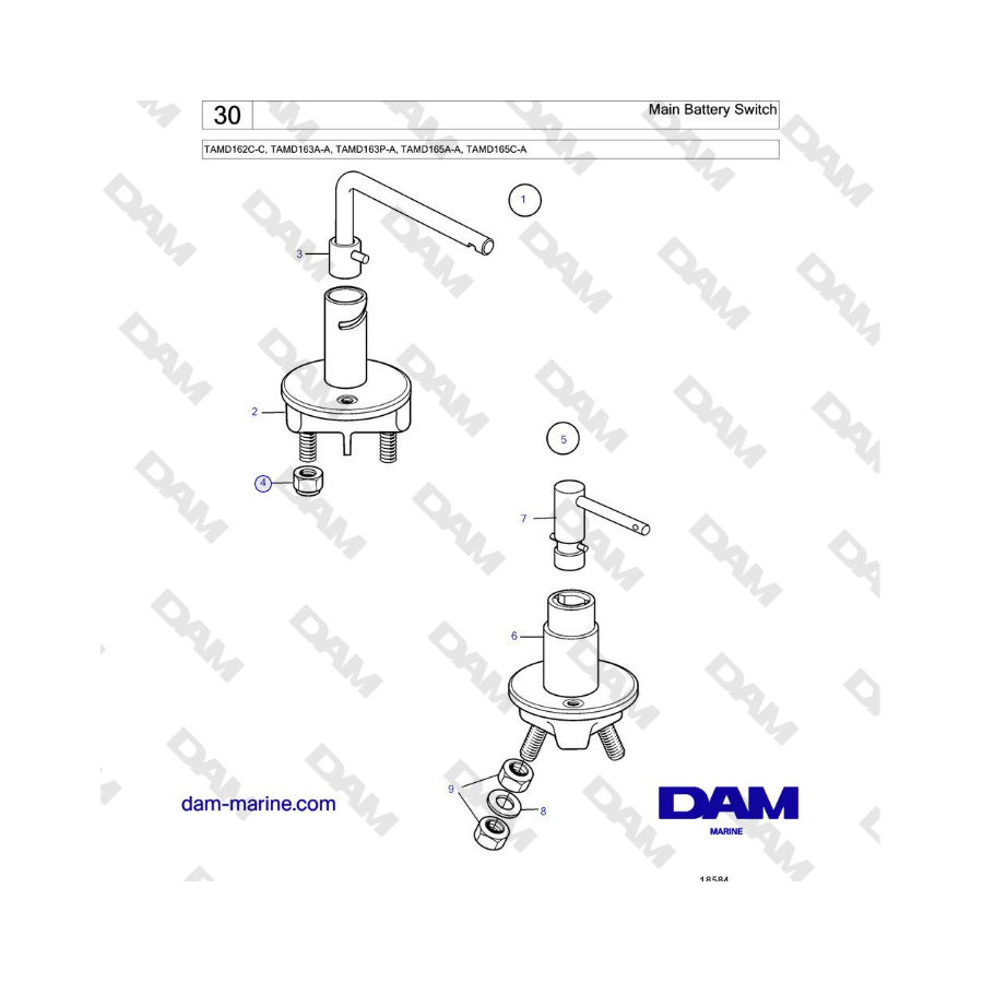 Volvo Penta TAMD162C-C, TAMD163A-A, TAMD163P-A, TAMD165A-A, TAMD165C-A - Main Battery Switch