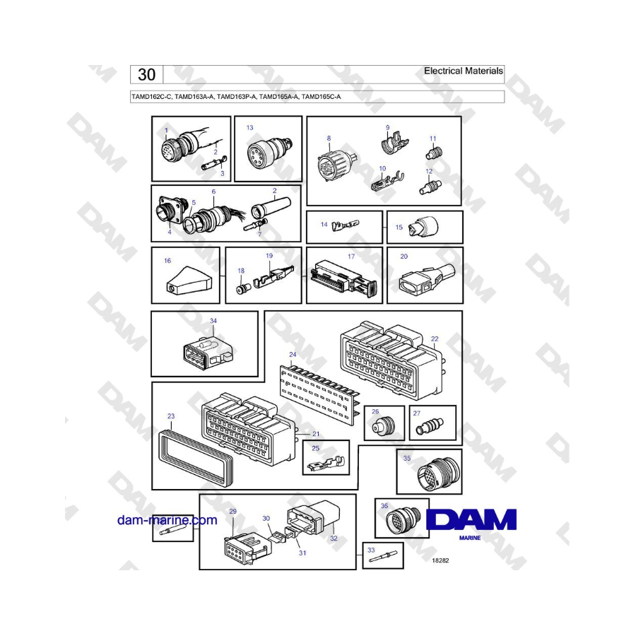 Volvo Penta TAMD162C-C, TAMD163A-A, TAMD163P-A, TAMD165A-A, TAMD165C-A - Electrical Materials