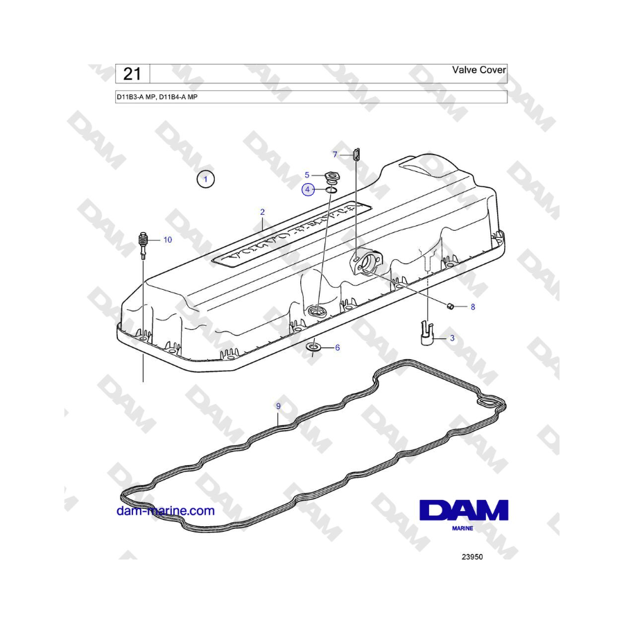 Volvo Penta D11B3-A MP, D11B4-A MP - Valve Cover