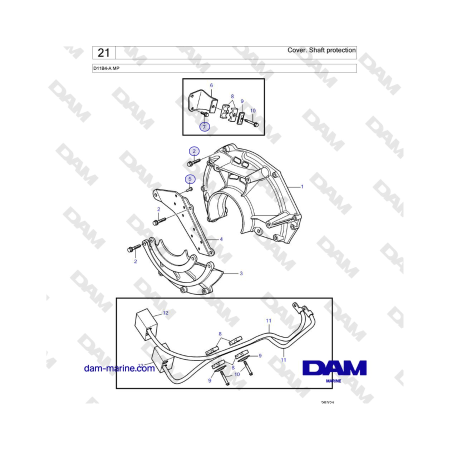 Volvo Penta D11B4-A MP - Cover. Shaft protection