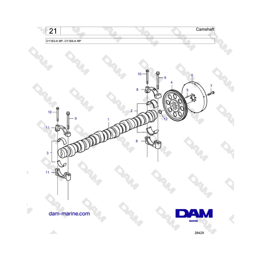 Volvo Penta D11B3-A MP, D11B4-A MP - Camshaft 