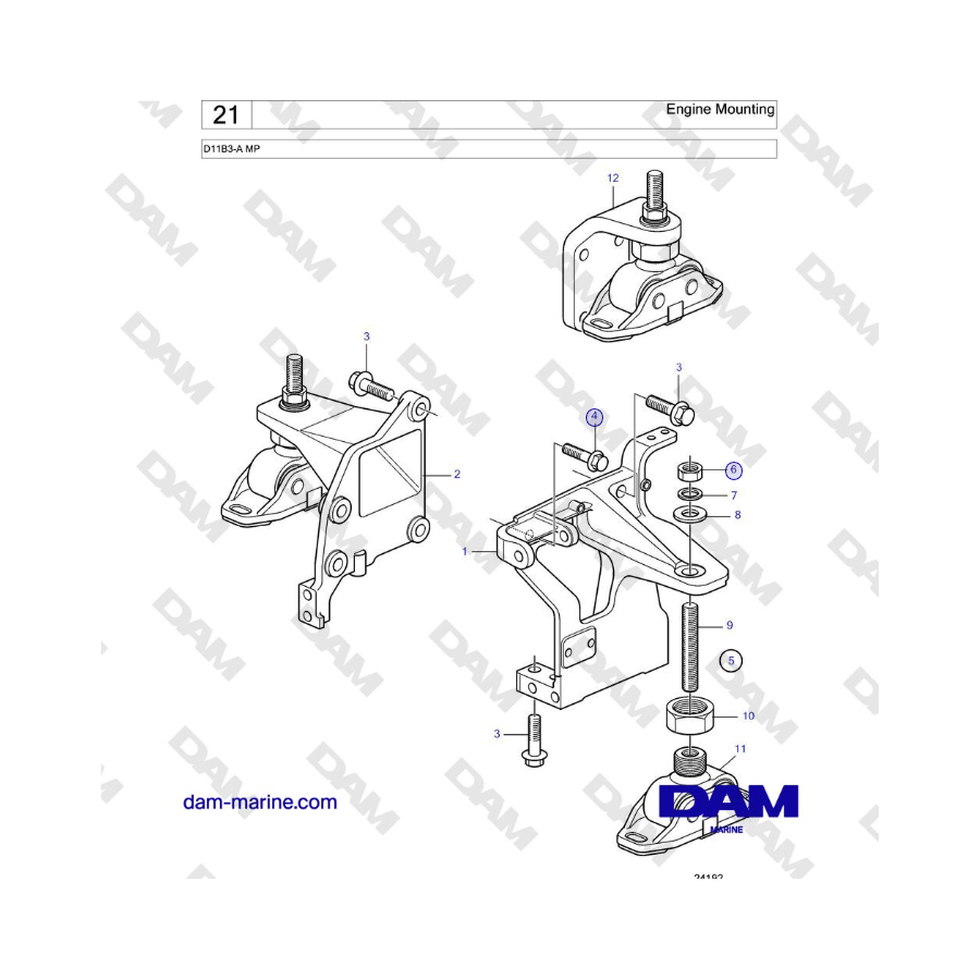 Volvo Penta D11B3-A MP - Engine Mounting