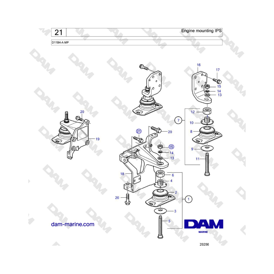 Volvo Penta D11B4-A MP - Engine mounting IPS