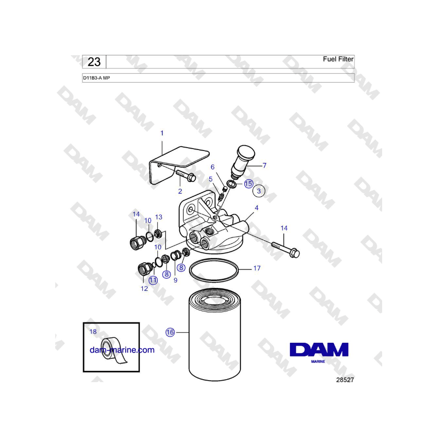 Volvo Penta D11B3-A MP - Fuel Filter