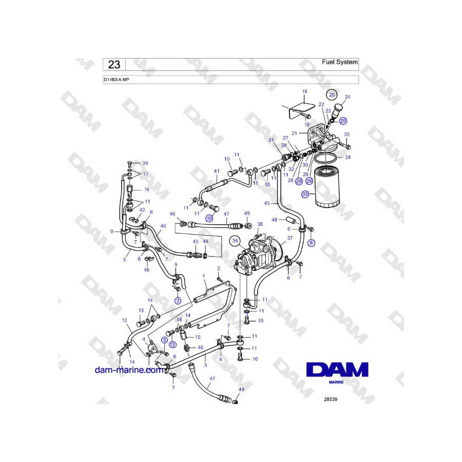 Volvo Penta D11B3-A MP - Fuel System