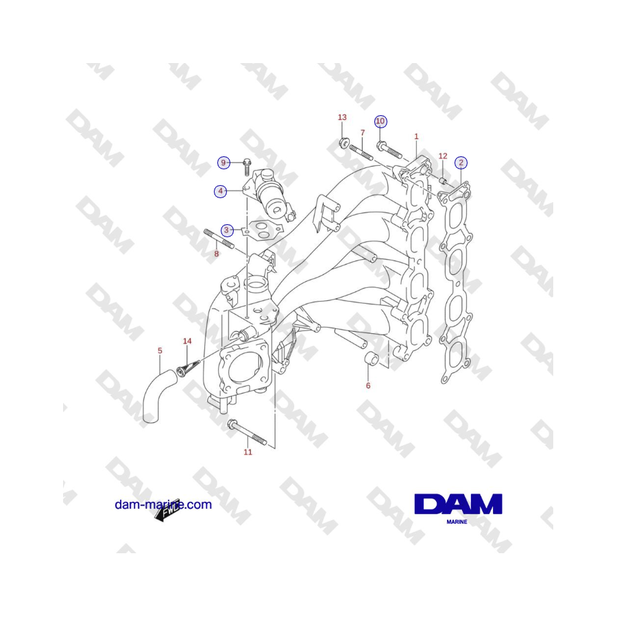 Suzuki DF100 - INTAKE MANIFOLD