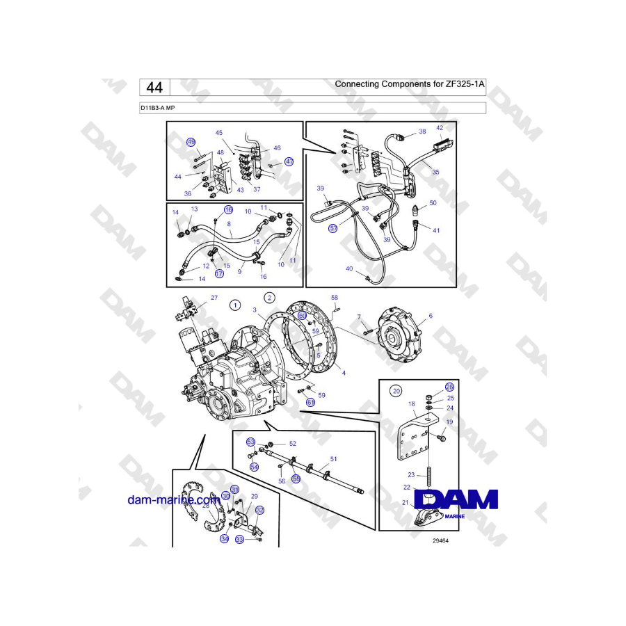 Volvo Penta D11B3-A MP - Connecting Components for ZF325-1A