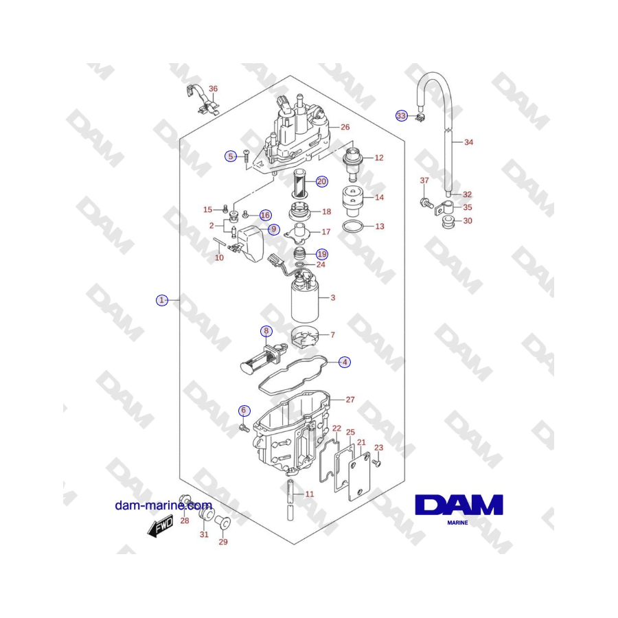 Suzuki DF100 - Fuel vapor separator