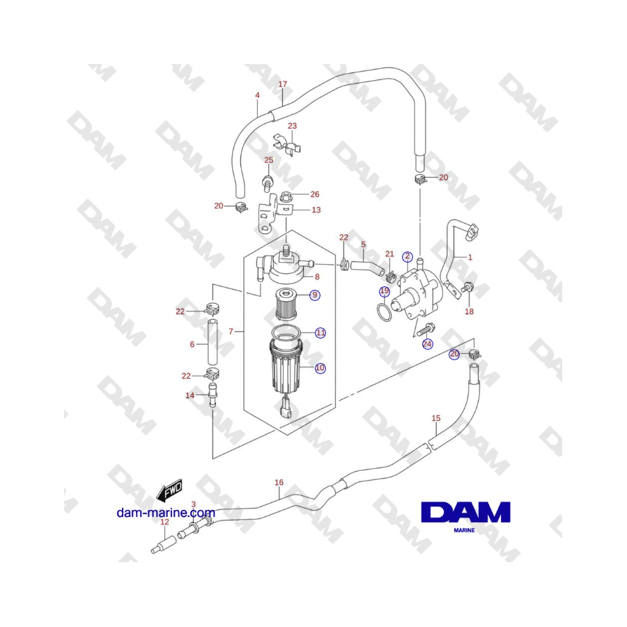 Suzuki DF100 - FUEL PUMP