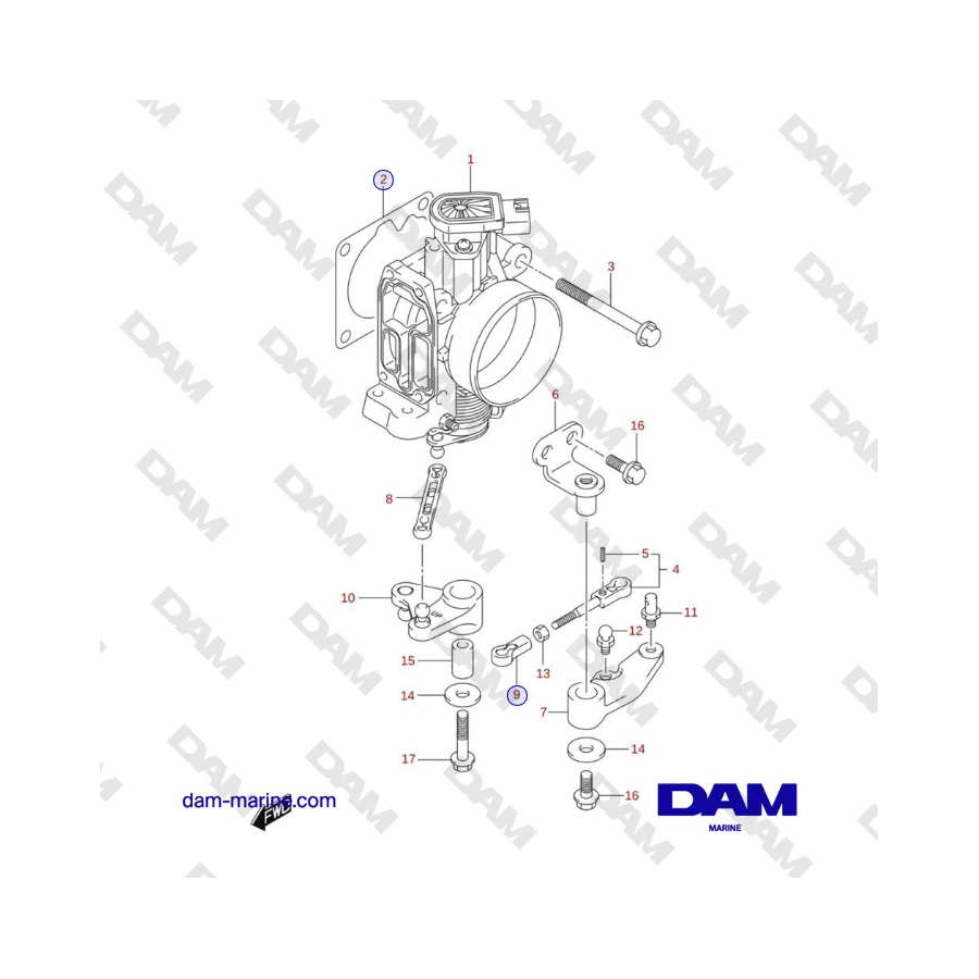 Suzuki DF100 - THROTTLE BODY