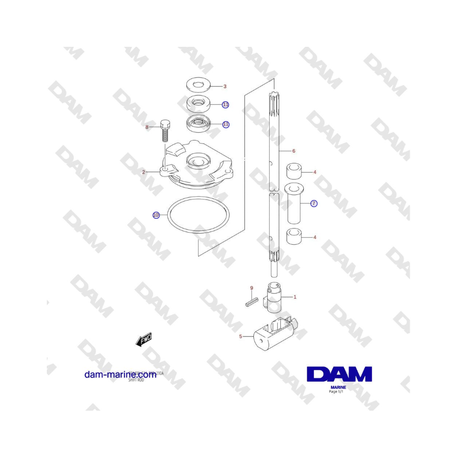 Suzuki DF100 - SHIFT ROD