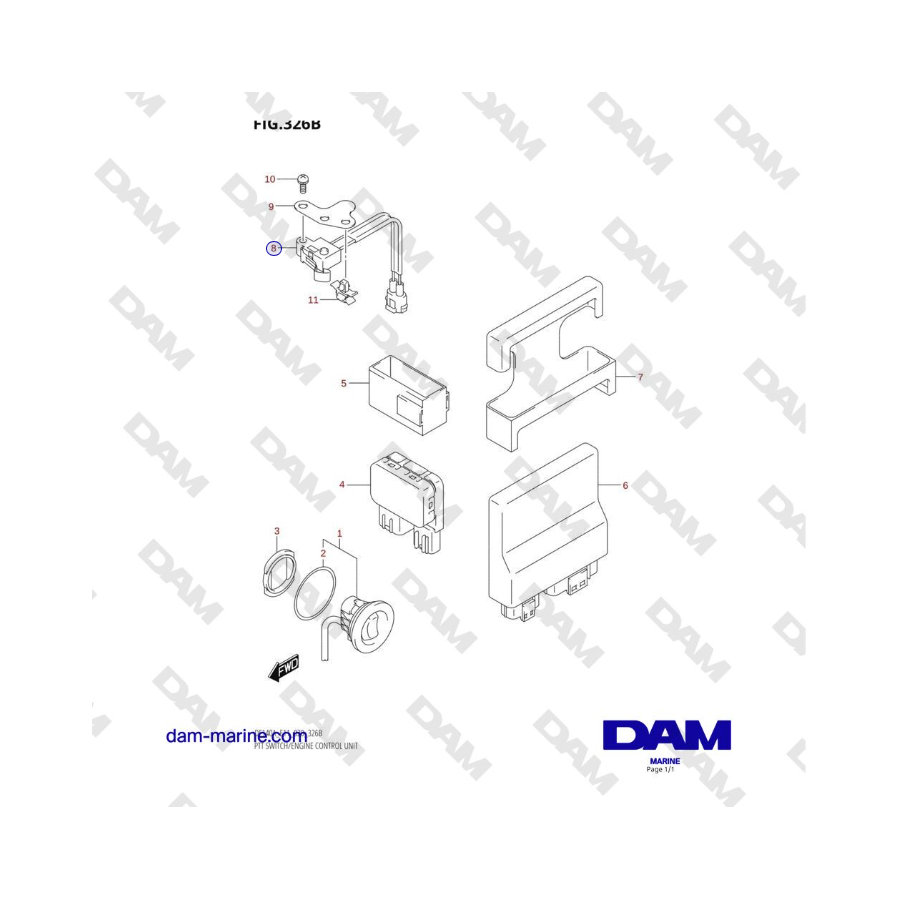 Suzuki DF100 - PTT SWITCH / ENGINE CONTROL