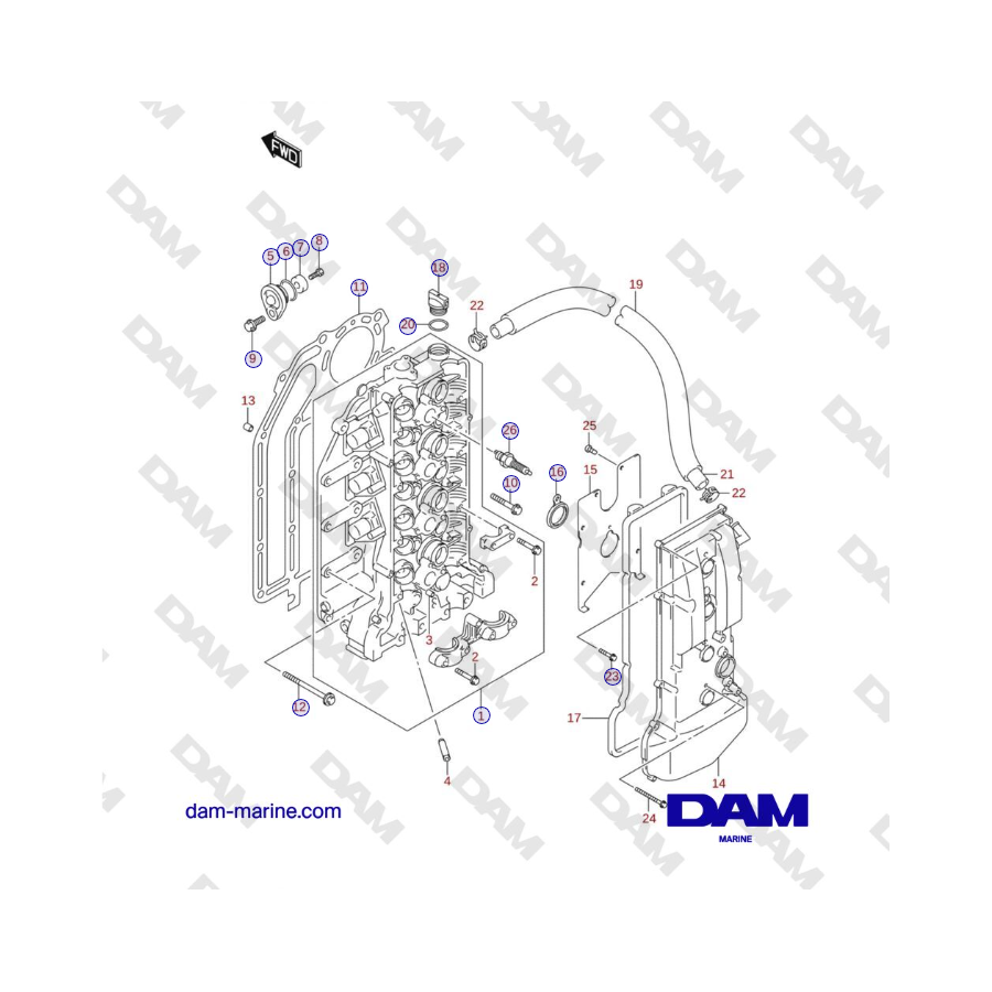 Suzuki DF115 - CYLINDER HEAD