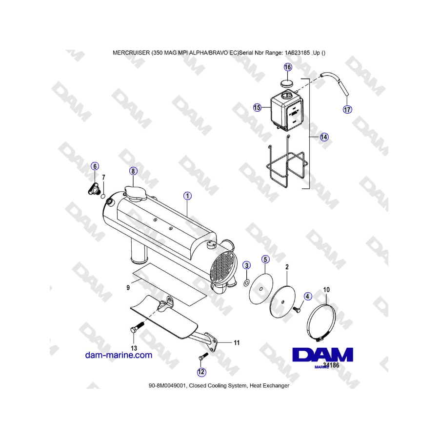 MERCRUISER 350 MAG MPI EC - Heat Exchanger, Closed Cooling System