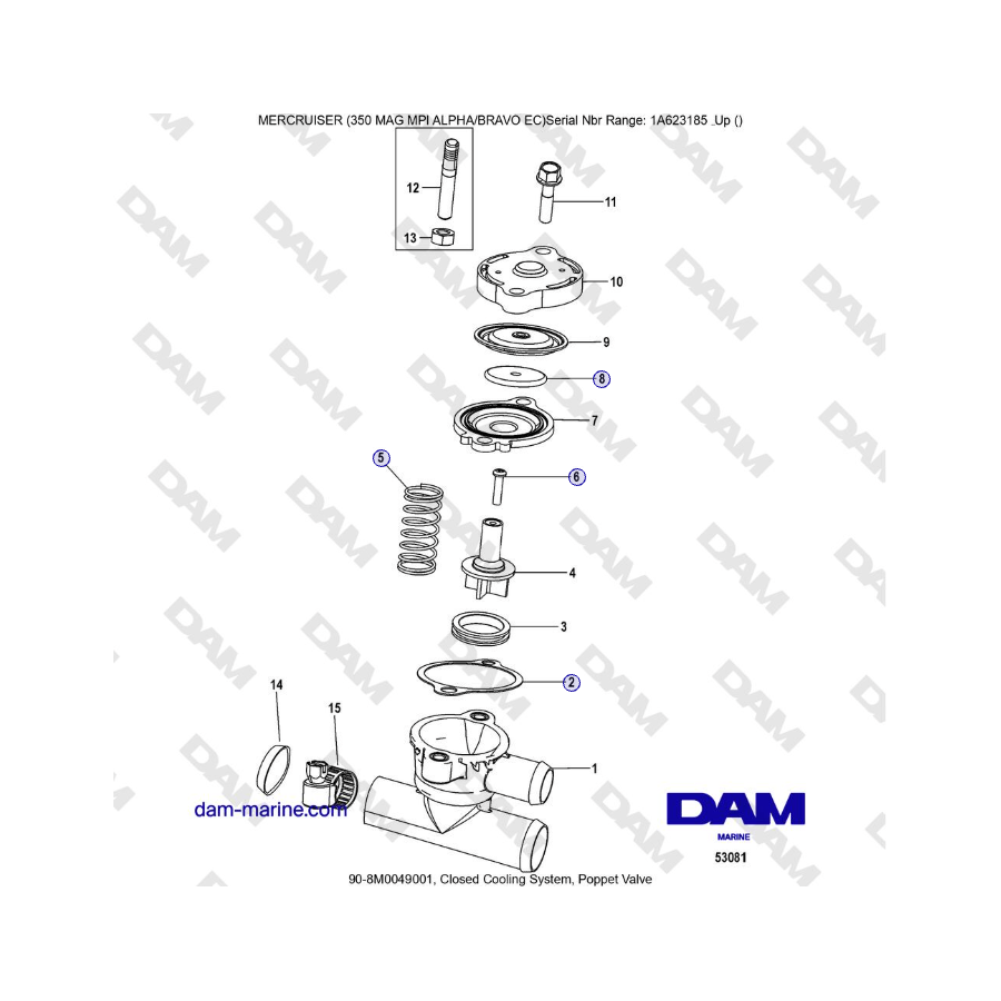 MERCRUISER 350 MAG MPI EC - Poppet Valve, Closed Cooling System