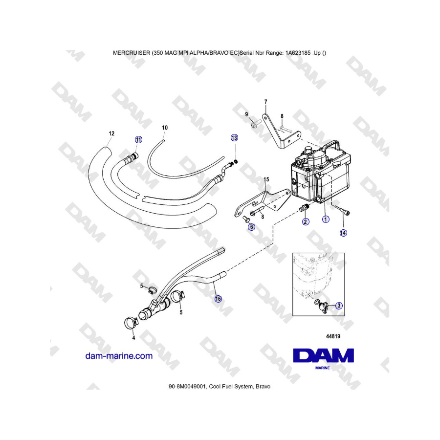 MERCRUISER 350 MAG MPI EC - Cool Fuel System, Bravo