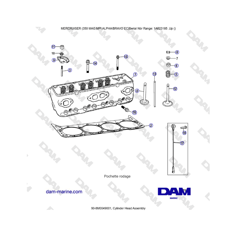 MERCRUISER 350 MAG MPI EC - Cylinder Head Assembly