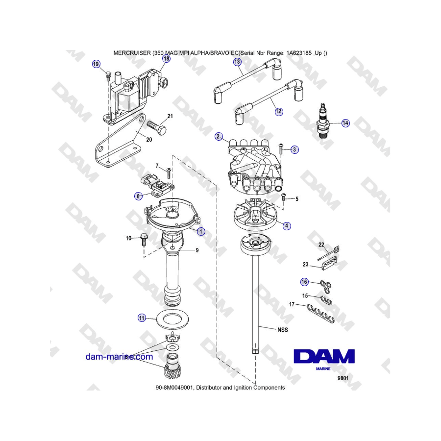 MERCRUISER 350 MAG MPI EC - Distributor and Ignition Components