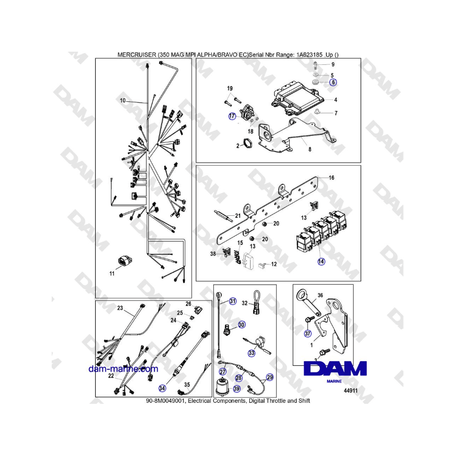 MERCRUISER 350 MAG MPI EC - Electrical Components, Digital Throttle and Shift