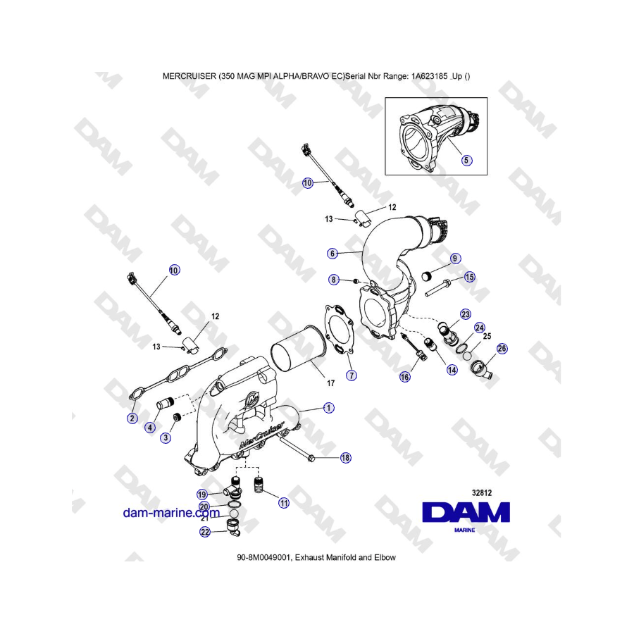 MERCRUISER 350 MAG MPI EC - Exhaust Manifold and Elbow