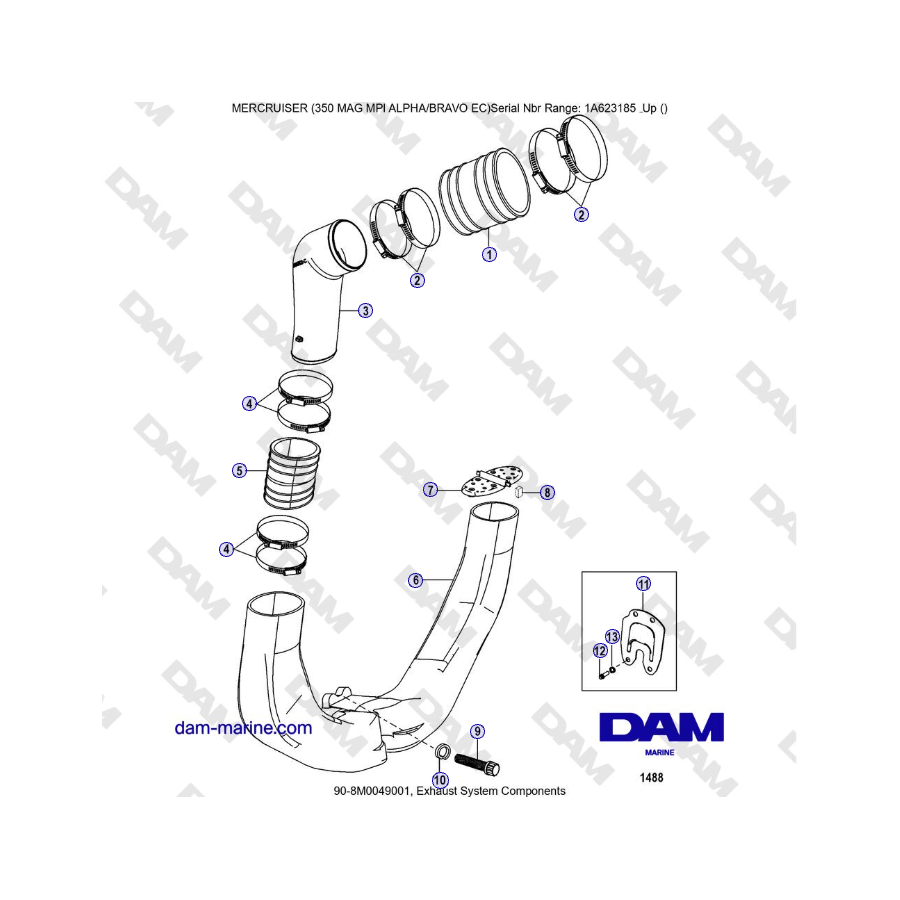 MERCRUISER 350 MAG MPI EC - Exhaust System Components