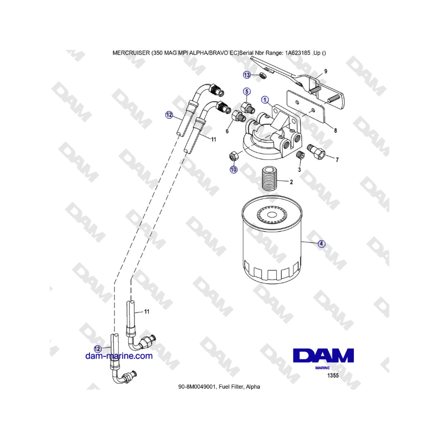 MERCRUISER 350 MAG MPI EC - Fuel Filter, Alpha