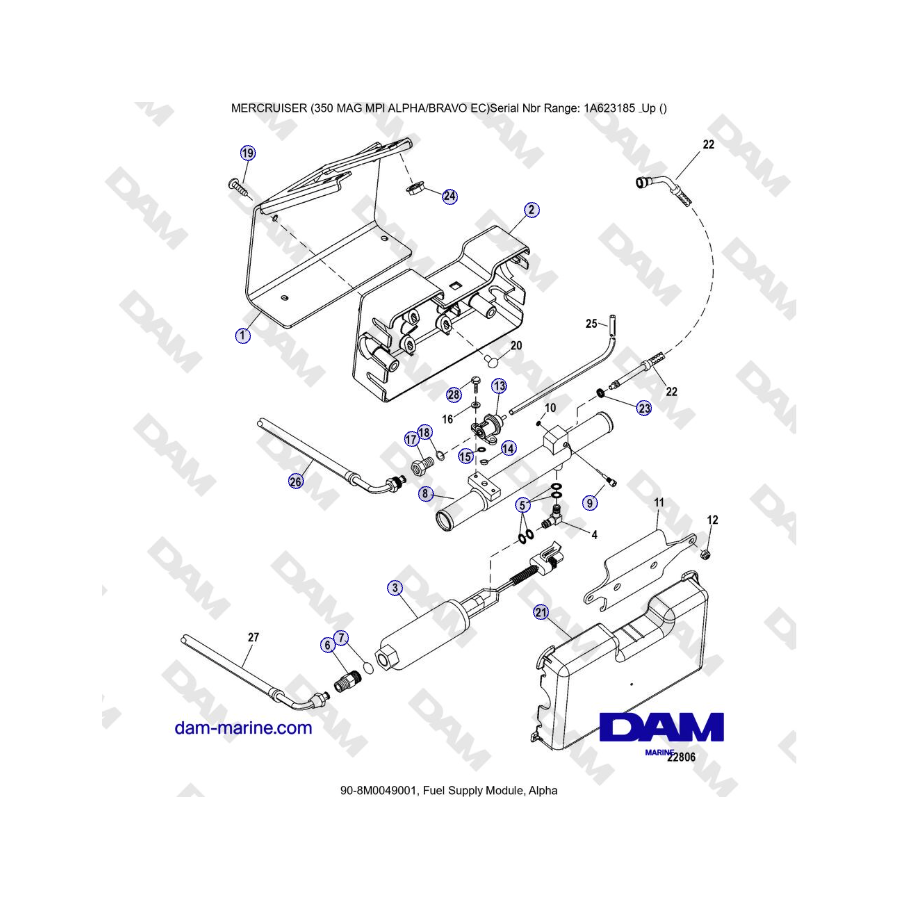 MERCRUISER 350 MAG MPI EC - Fuel Supply Module, Alpha