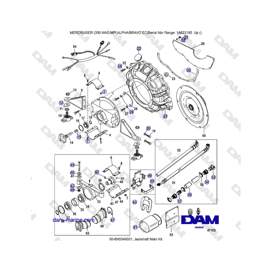 MERCRUISER 350 MAG MPI EC - Jackshaft Main Kit