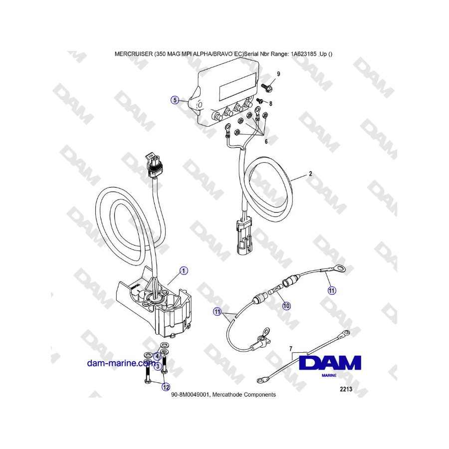 MERCRUISER 350 MAG MPI EC - Mercathode Components