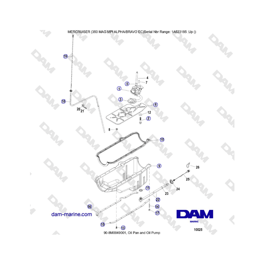 MERCRUISER 350 MAG MPI EC - Oil Pan and Oil Pump